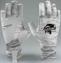 Load image into Gallery viewer, TKF Tackle UV Performance Fishing Gloves (Gray/Water) - Teamknowfish Tackle
