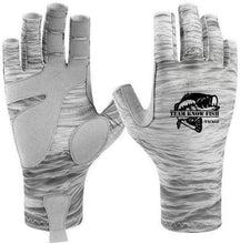 Load image into Gallery viewer, TKF Tackle UV Performance Fishing Gloves (Gray/Water) - Teamknowfish Tackle