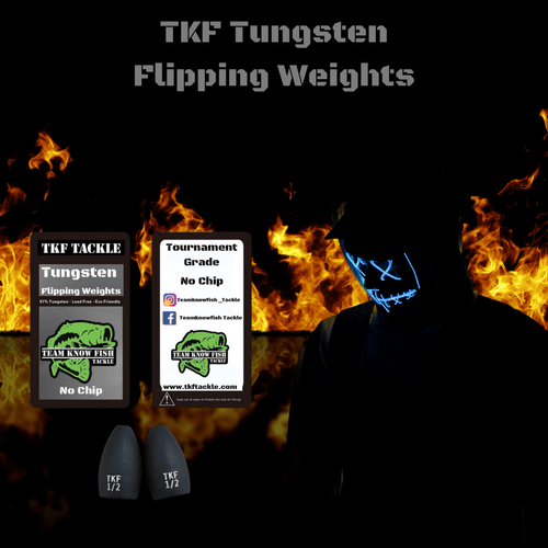 TKF Tungsten No Chip Flipping Weights - Teamknowfish Tackle