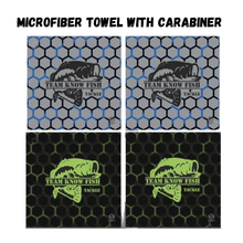 Load image into Gallery viewer, 16x16 Microfiber Towels with carabiner - Teamknowfish Tackle
