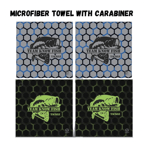 16x16 Microfiber Towels with carabiner - Teamknowfish Tackle