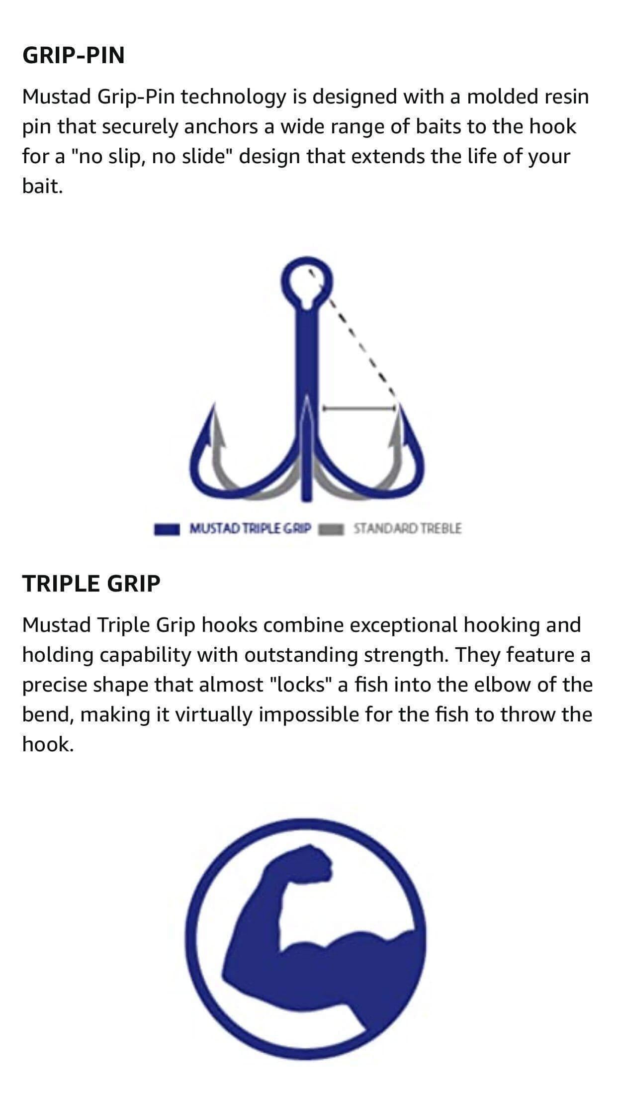 Mustad KVD Elite 1x Triple Grip Treble Hook - Black