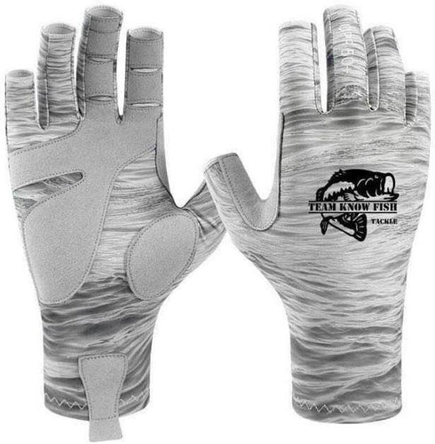 TKF Tackle UV Performance Fishing Gloves (Gray/Water) - Teamknowfish Tackle